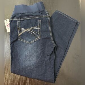 Times Two Maternity Dark Wash Maternity Jeggings NWT Size XL